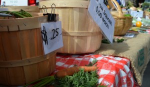 vegetables in baskets