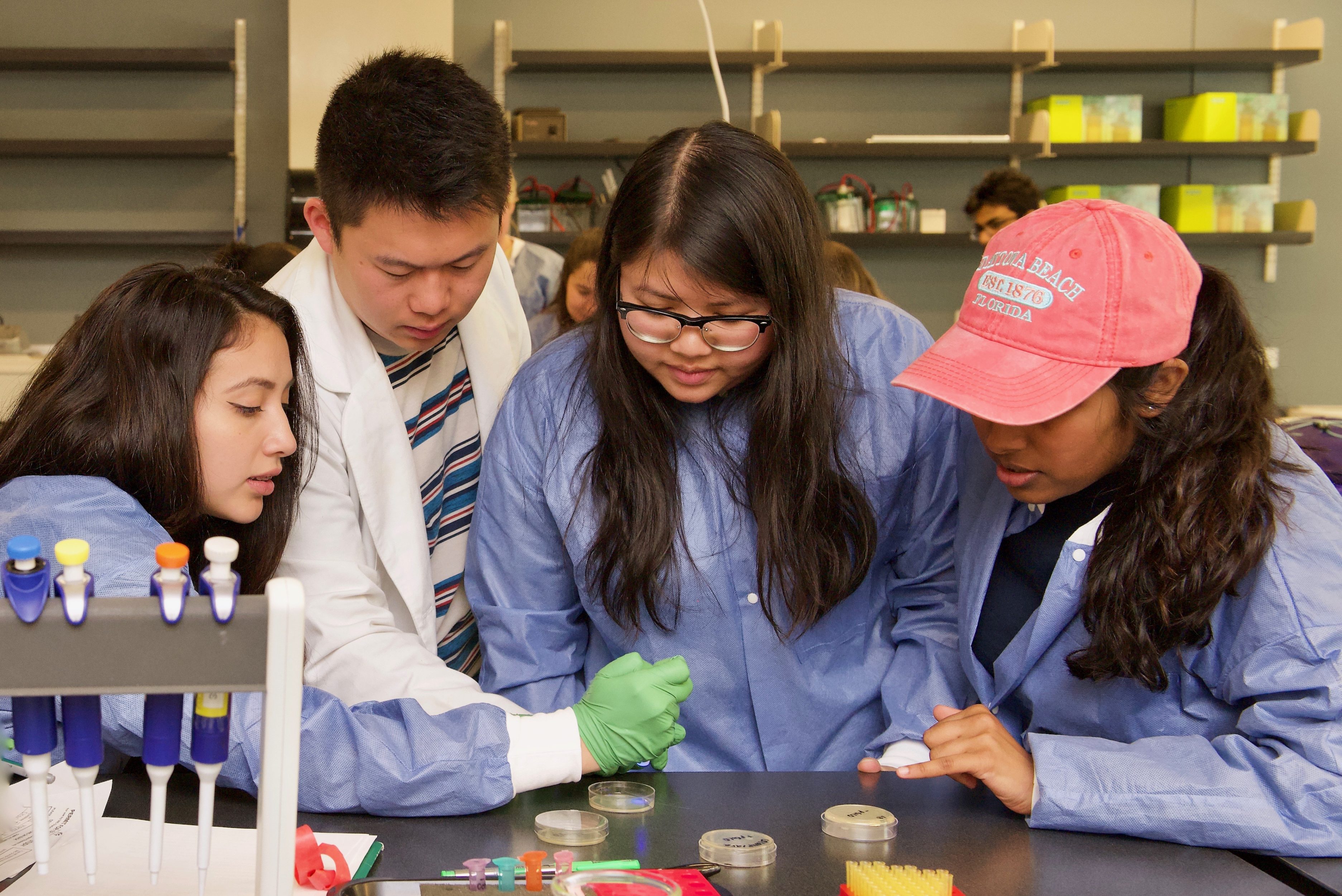 Students in cell biology lab