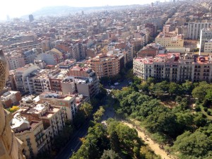 view of Barcelona from Sagrada Familia towers